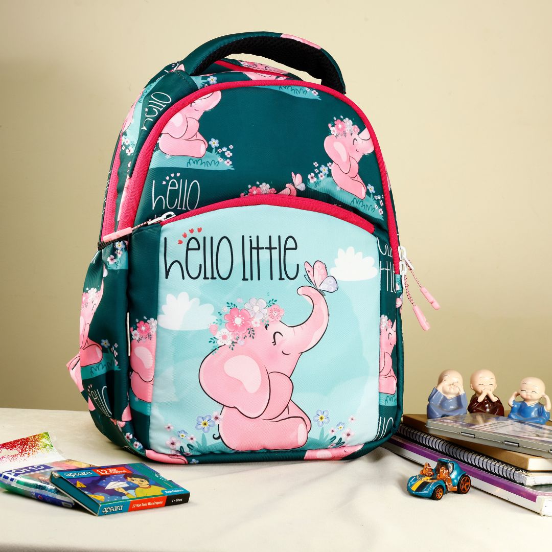 elephant kids premium backpack with lunch bag
