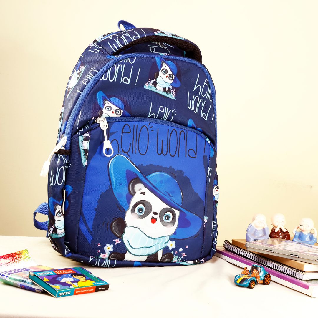 panda kids premium backpack with lunch bag