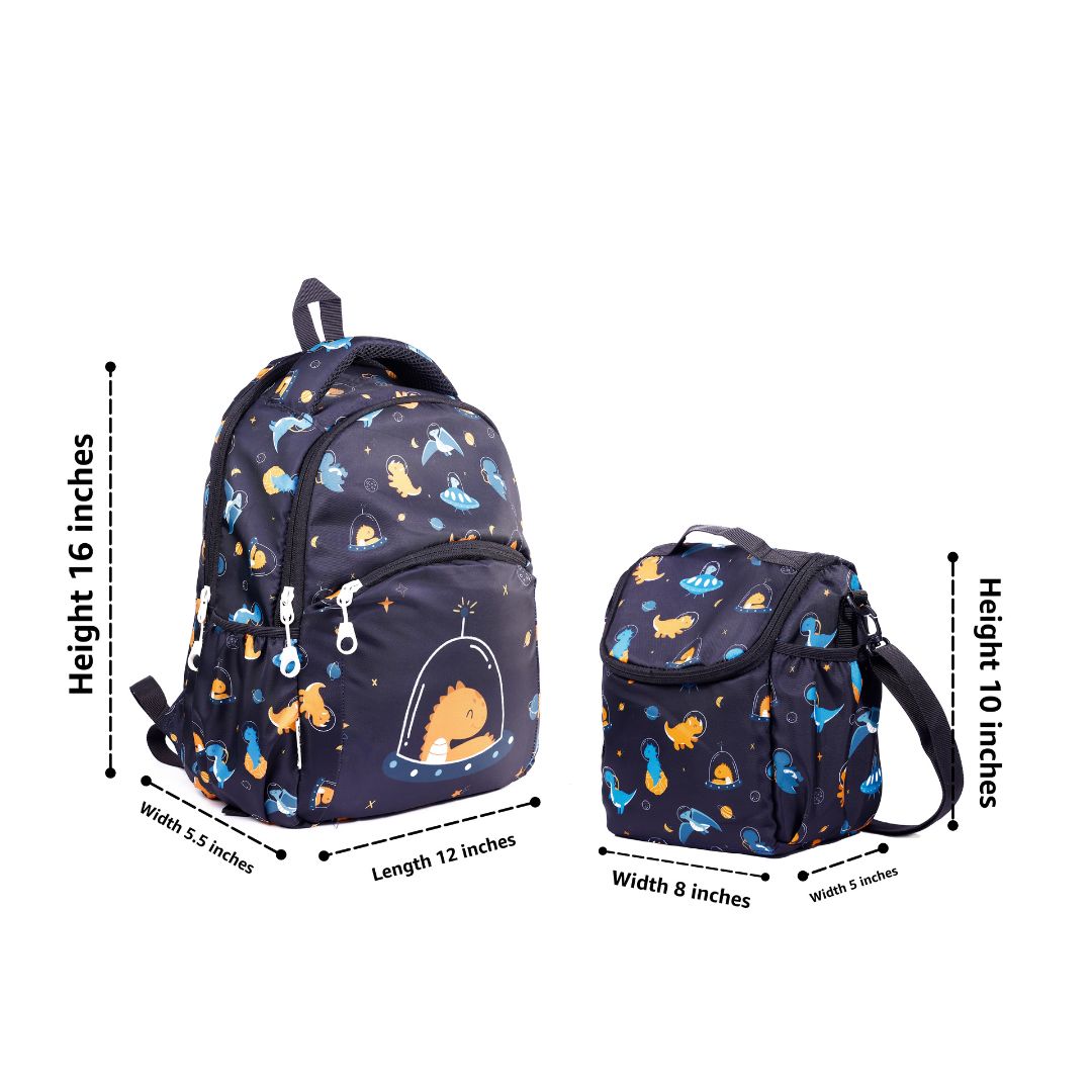 dragon kids premium backpack with lunch bag