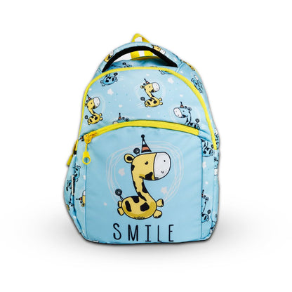 Giraffe blue  kids premium backpack with lunch bag