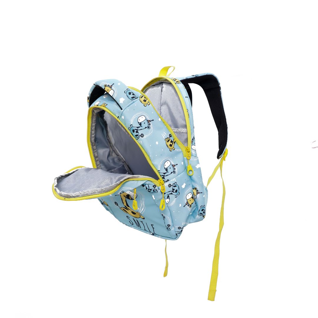 Giraffe blue  kids premium backpack with lunch bag