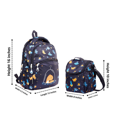 dragon  kids premium backpack with lunch bag