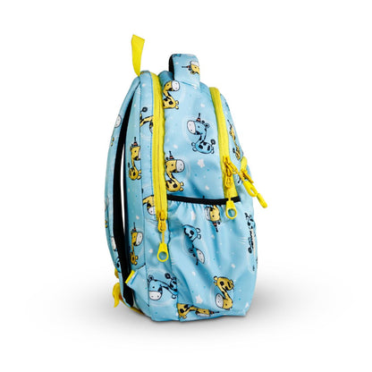 Giraffe blue  kids premium backpack with lunch bag