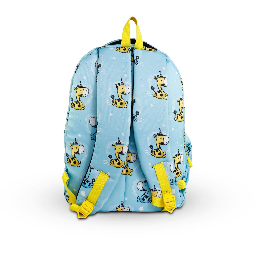 Giraffe blue  kids premium backpack with lunch bag