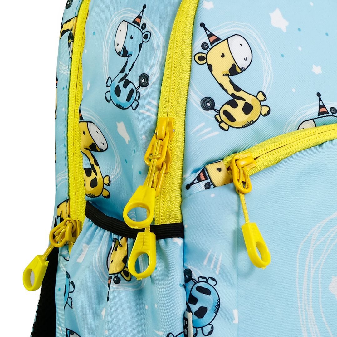 Giraffe blue  kids premium backpack with lunch bag