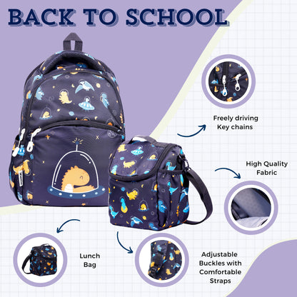 dragon  kids premium backpack with lunch bag