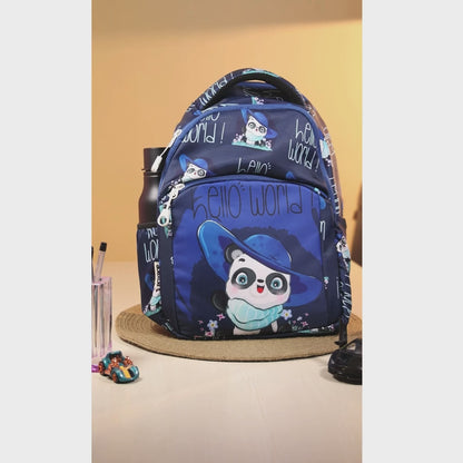 panda kids premium backpack with lunch bag