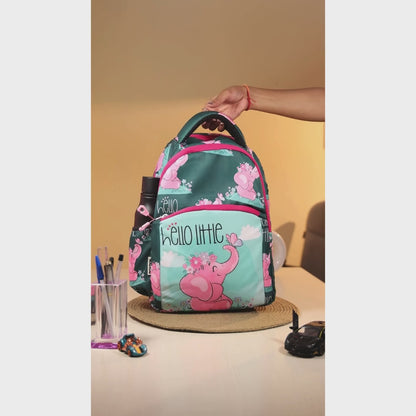 elephant kids premium backpack with lunch bag